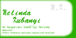 melinda kubanyi business card